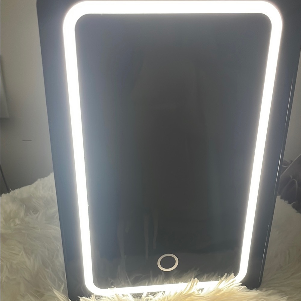 LED black mini fridge